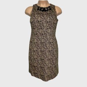 Evan Picone Brown Sleeveless Geometric Print Dress 16